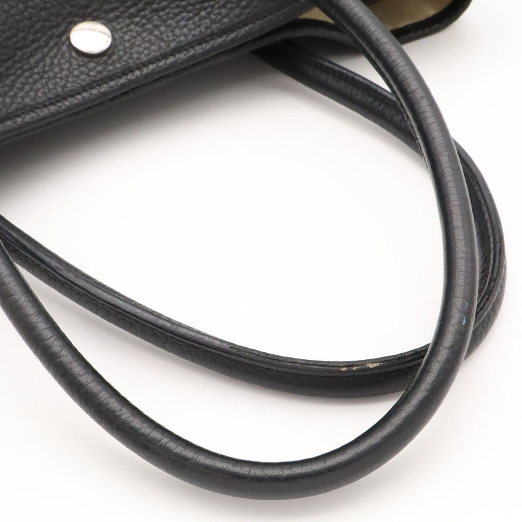 Hermes Garden Party PM Tote Bag Leather Black Silver — view 4