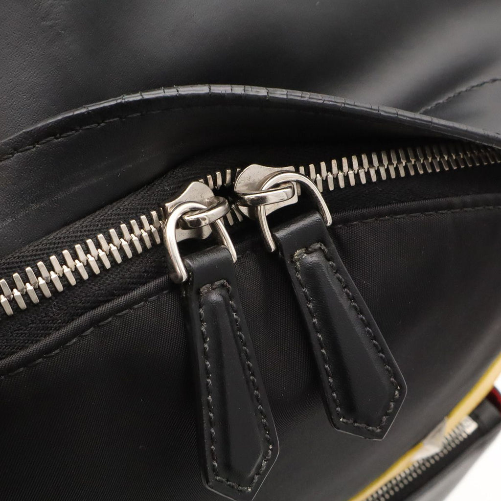 Fendi Bugs Monster Backpack Leather Nylon Black Silver — view 7