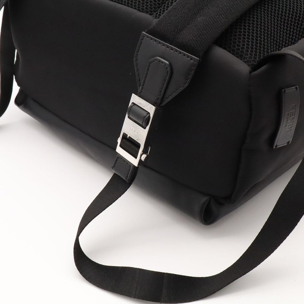 Fendi Bugs Monster Backpack Leather Nylon Black Silver — view 5