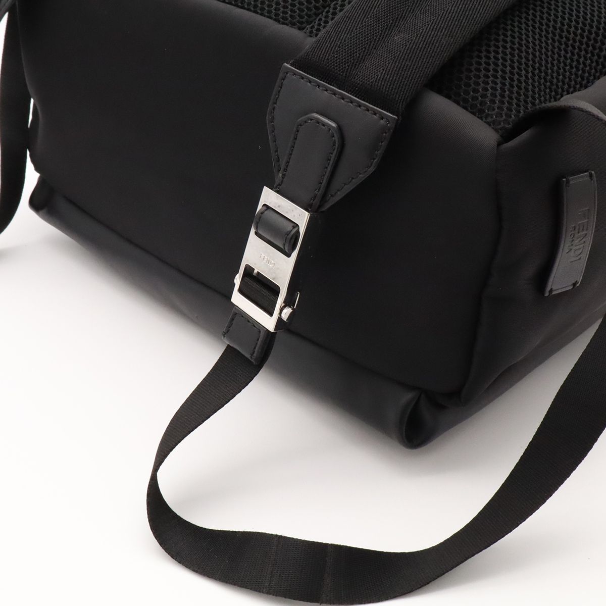 Fendi Bugs Monster Backpack Leather Nylon Black Silver — view 5