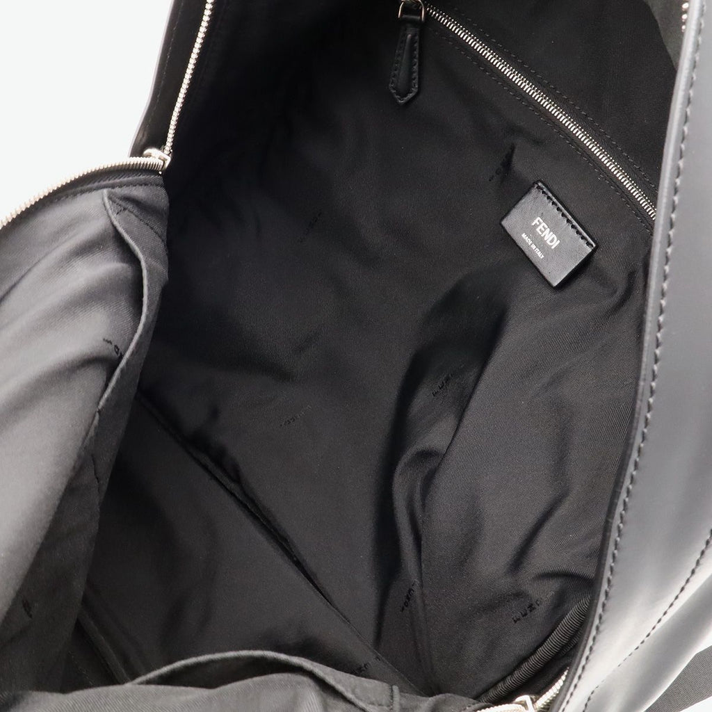 Fendi Bugs Monster Backpack Leather Nylon Black Silver — view 8
