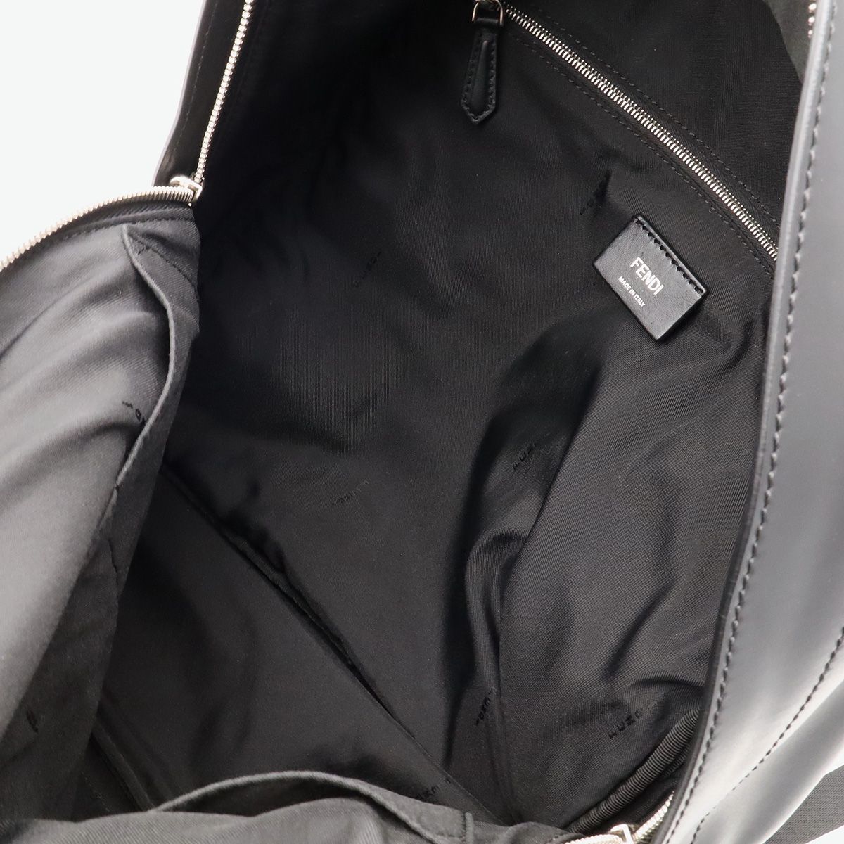 Fendi Bugs Monster Backpack Leather Nylon Black Silver — view 8