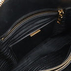 Prada Dome Shape 2-Way Shoulder Bag Crossbody Saffiano Leather Nero Black Gold — view 7