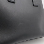 Prada Dome Shape 2-Way Shoulder Bag Crossbody Saffiano Leather Nero Black Gold — view 8
