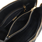 Prada Dome Shape 2-Way Shoulder Bag Crossbody Saffiano Leather Nero Black Gold — view 6