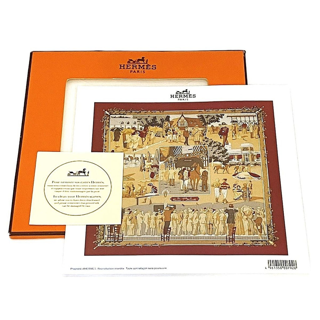 Hermes Carre 90 Deauville Era of Horse Racing Scarf Silk — view 5