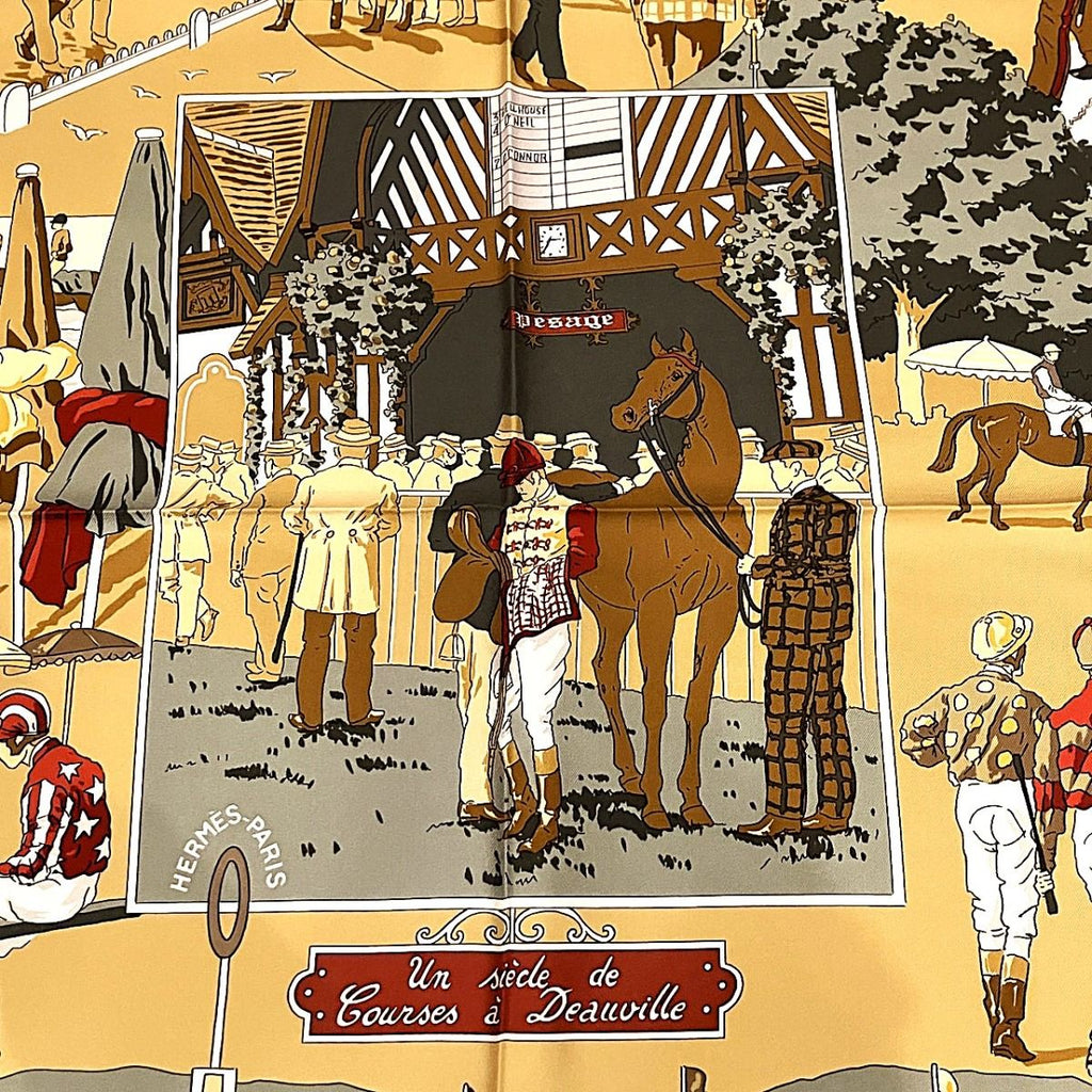 Hermes Carre 90 Deauville Era of Horse Racing Scarf Silk — view 2