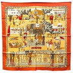 Hermes Carre 90 Deauville Era of Horse Racing Scarf Silk