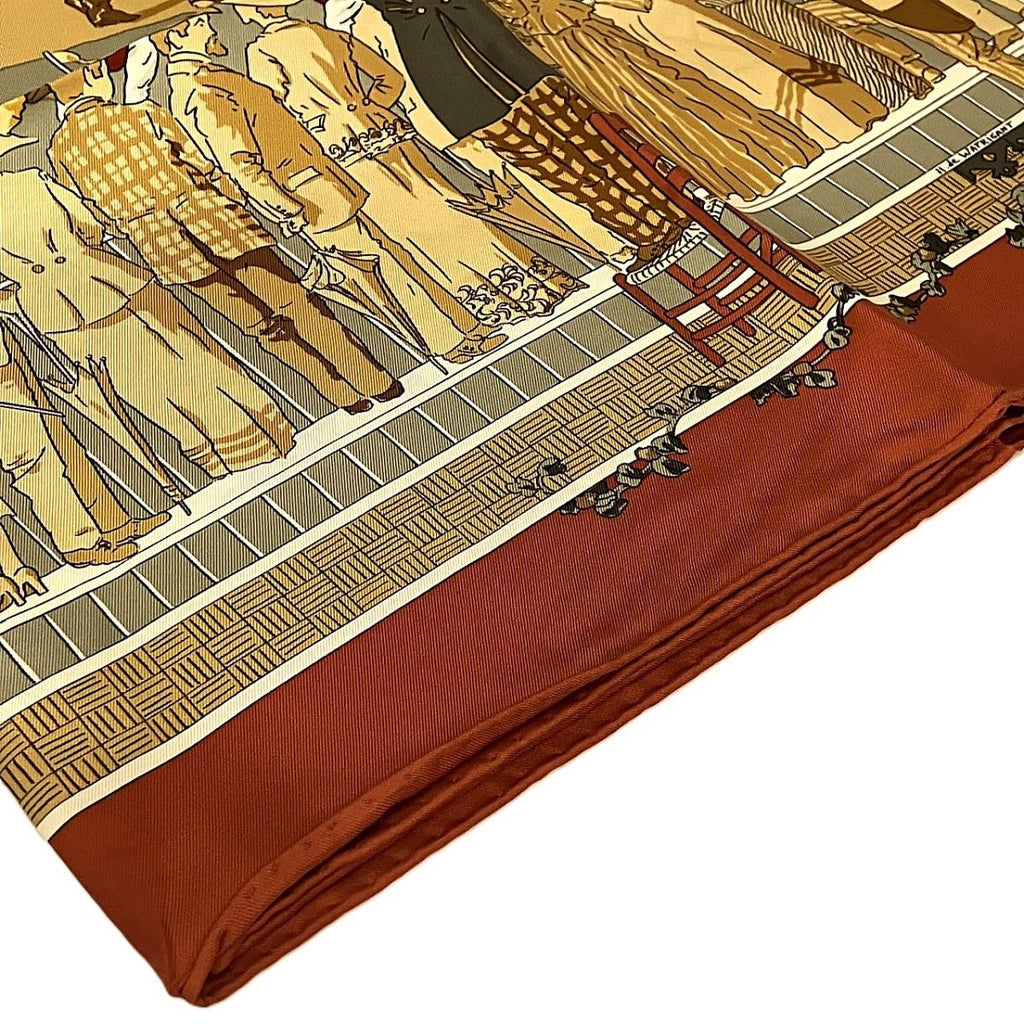 Hermes Carre 90 Deauville Era of Horse Racing Scarf Silk — view 8