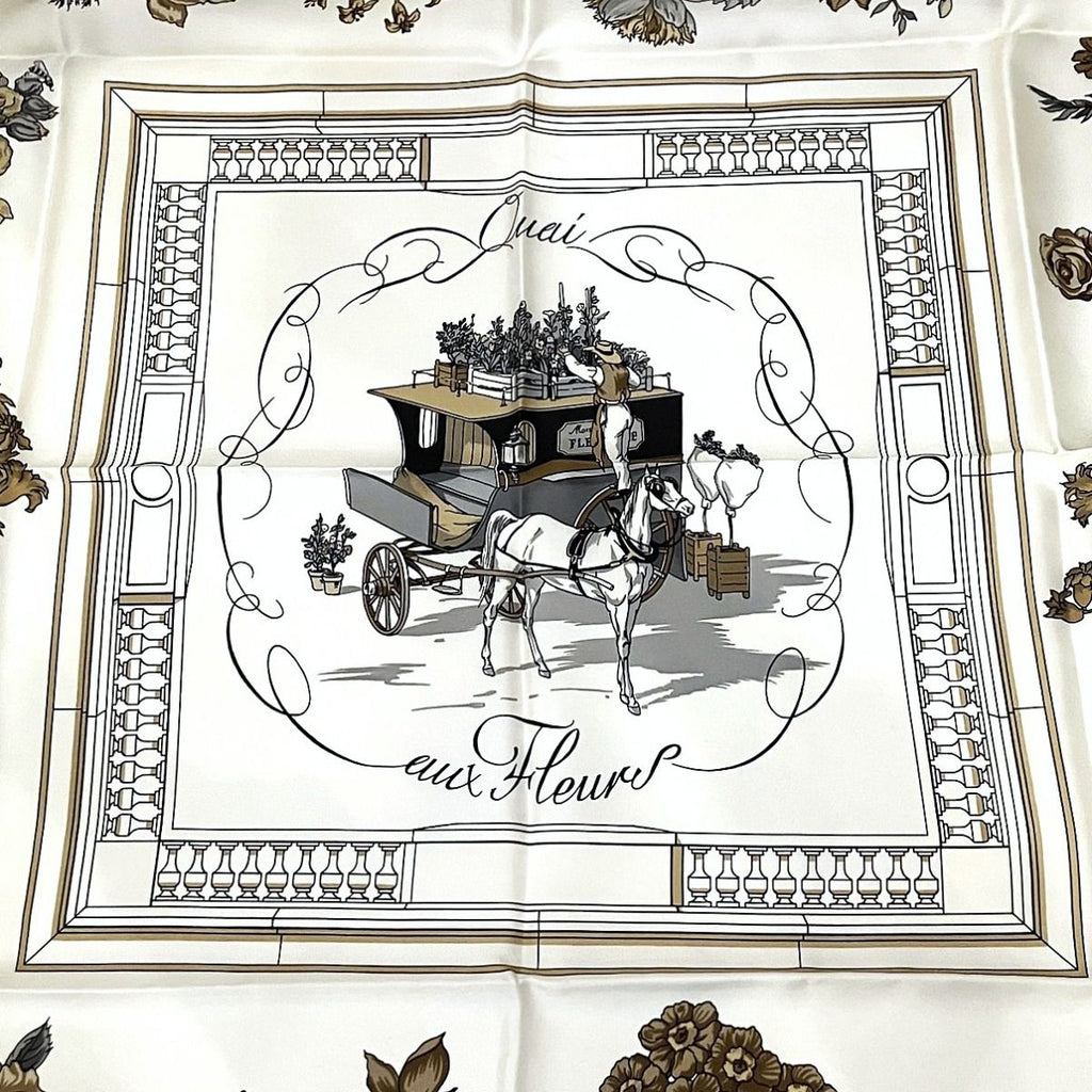 Hermes Carre 90 Quai Aux Fleurs Scarf Silk — view 2