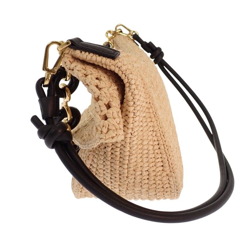 Loewe Ora Bag 2-Way Bag Raffia Beige Gold — view 3