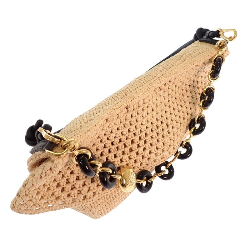 Loewe Ora Bag 2-Way Bag Raffia Beige Gold — view 5