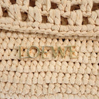 Loewe Ora Bag 2-Way Bag Raffia Beige Gold — view 8