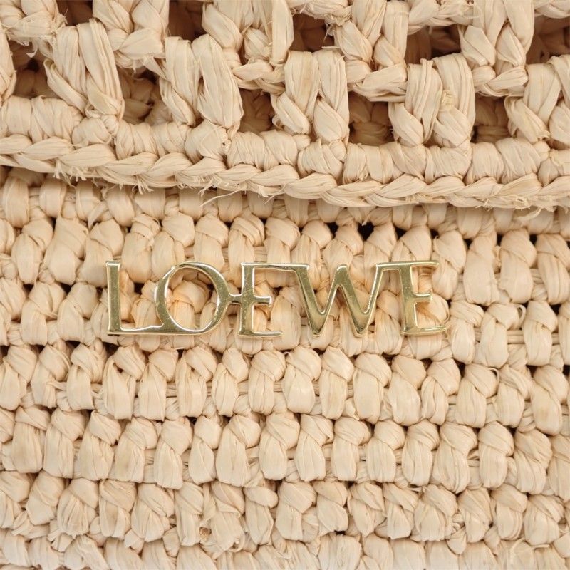 Loewe Ora Bag 2-Way Bag Raffia Beige Gold — view 8