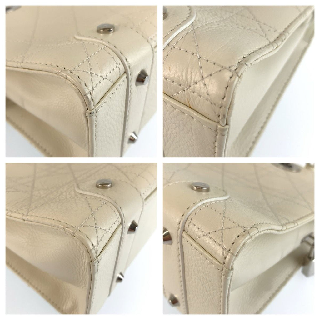 Dior Lady Cannage Stitch White Shoulder Bag — view 3