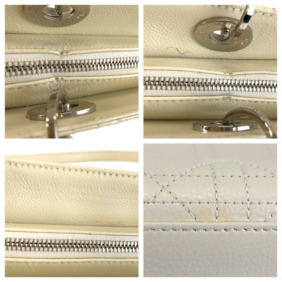 Dior Lady Cannage Stitch White Shoulder Bag — view 6