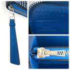 Loewe Maze Zip Around Blue Navy Silver Leather Wallet — view 5