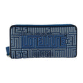 Loewe Maze Zip Around Blue Navy Silver Leather Wallet