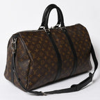 Louis Vuitton Keepall Bandouliere 45 Boston Bag Monogram Macassar Brown — view 3
