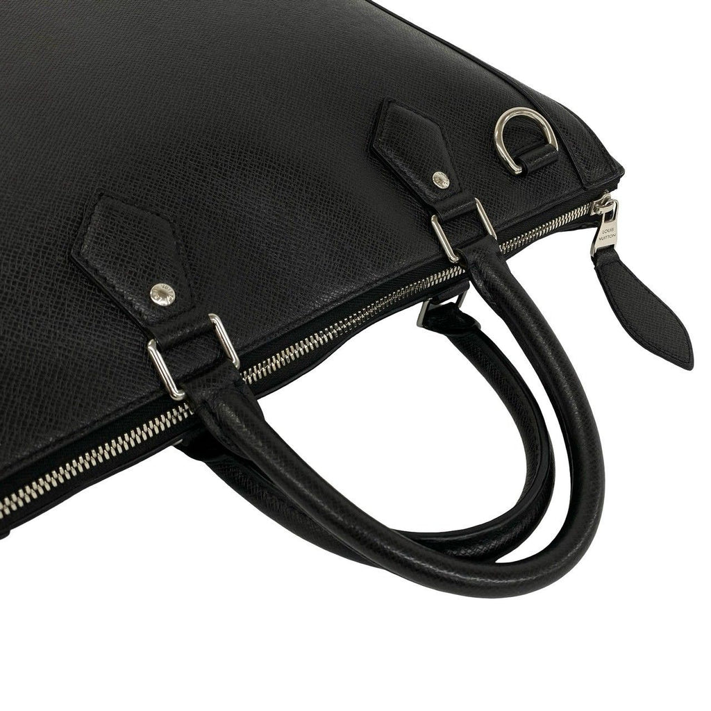 Louis Vuitton Vertical Tote Taiga Leather 2-Way Business Shoulder Bag Noir Black — view 4