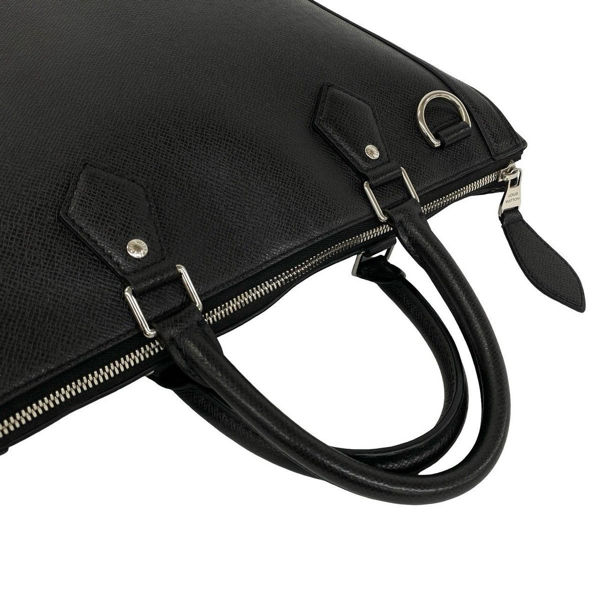 Louis Vuitton Vertical Tote Taiga Leather 2-Way Business Shoulder Bag Noir Black — view 4