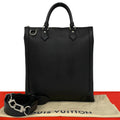 Louis Vuitton Vertical Tote Taiga Leather 2-Way Business Shoulder Bag Noir Black