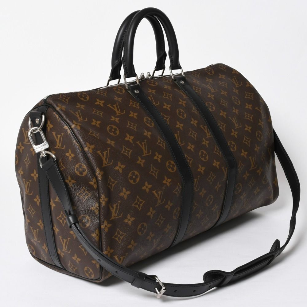Louis Vuitton Keepall Bandouliere 45 Boston Bag Monogram Macassar Brown — view 3
