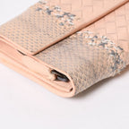 Bottega Veneta Intrecciato Bifold Wallet Python Leather Light Pink — view 6