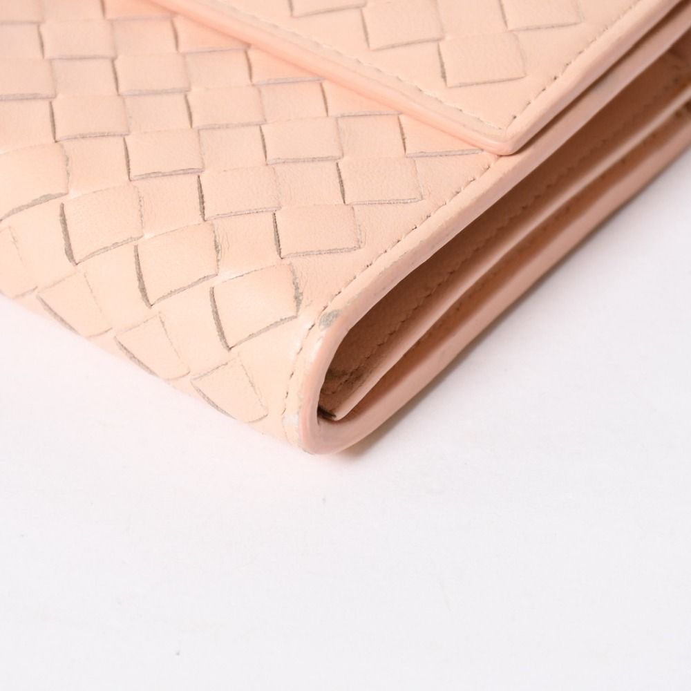 Bottega Veneta Intrecciato Bifold Wallet Python Leather Light Pink — view 5