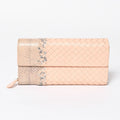 Bottega Veneta Intrecciato Bifold Wallet Python Leather Light Pink