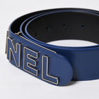 Chanel Pharrell Williams Leather Belt 95/38 CC Logo Navy — view 3