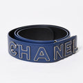 Chanel Pharrell Williams Leather Belt 95/38 CC Logo Navy