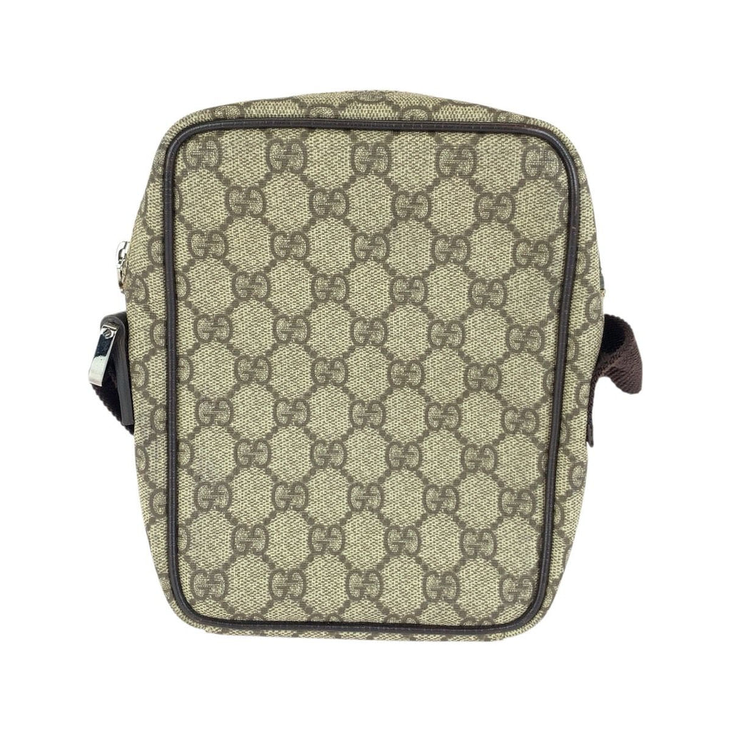 Gucci Beige Brown GG Supreme Canvas Leather Shoulder Bag Pochette — view 2