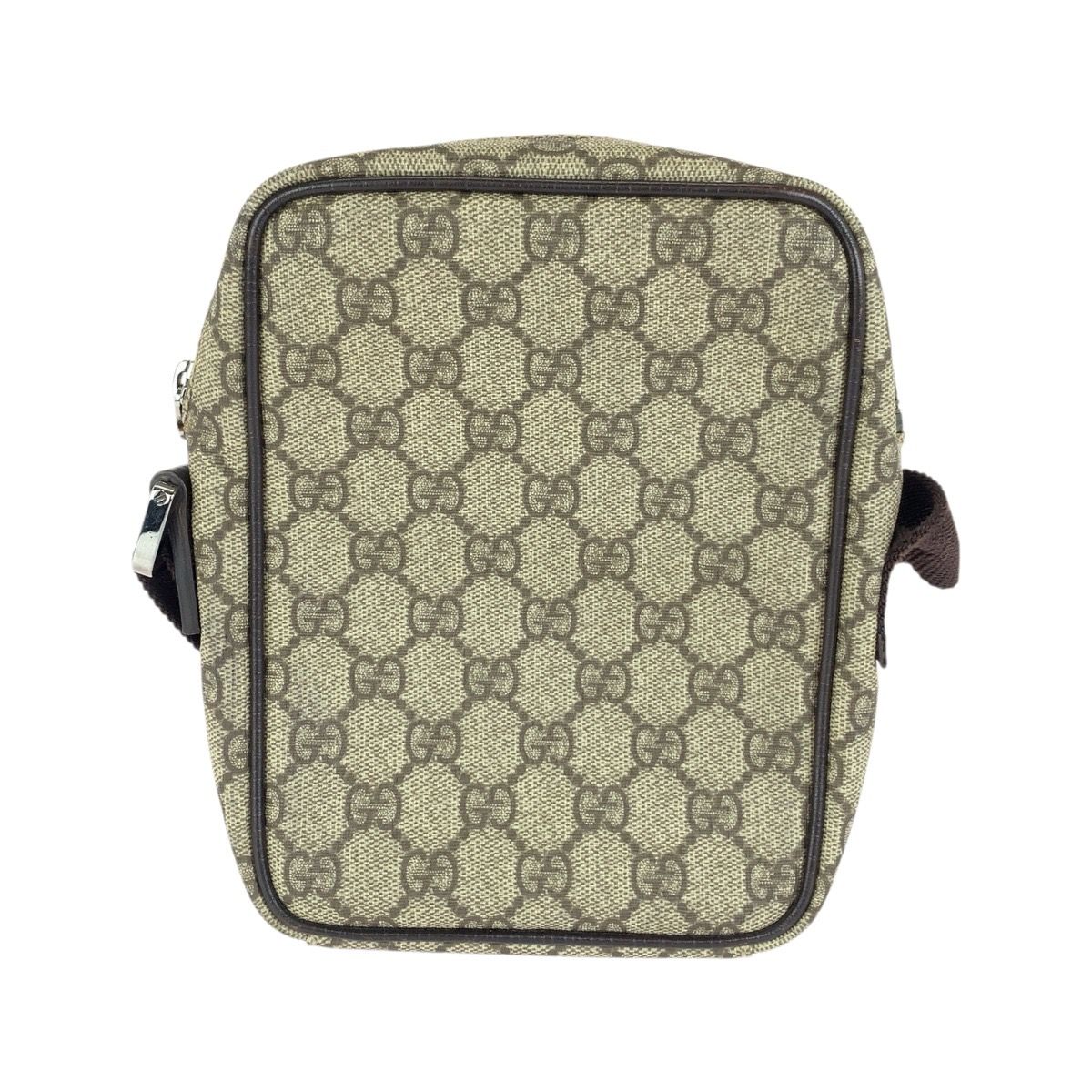 Gucci Beige Brown GG Supreme Canvas Leather Shoulder Bag Pochette — view 2