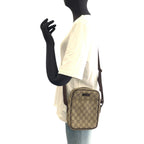 Gucci Beige Brown GG Supreme Canvas Leather Shoulder Bag Pochette — view 6