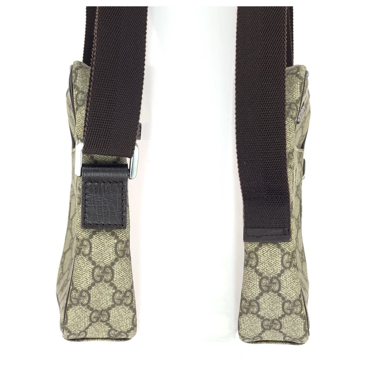 Gucci Beige Brown GG Supreme Canvas Leather Shoulder Bag Pochette — view 7