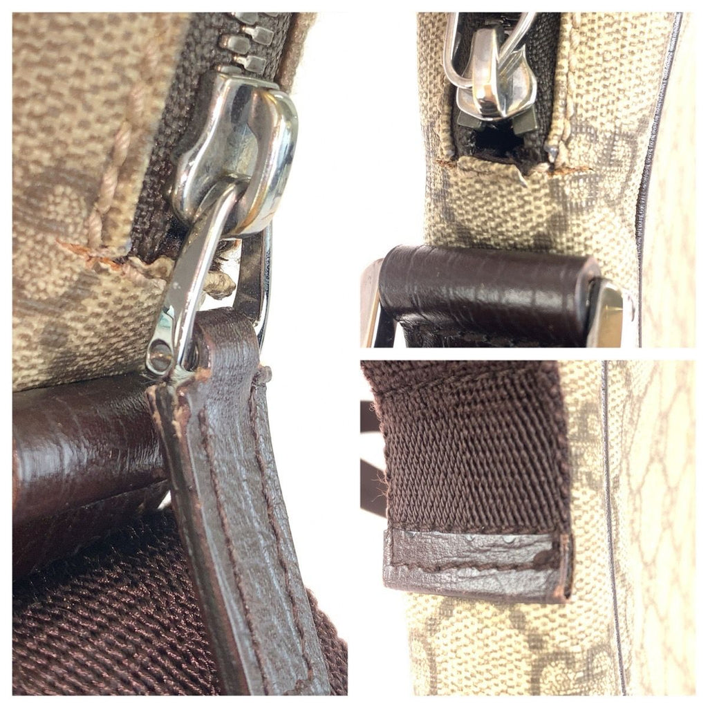 Gucci Beige Brown GG Supreme Canvas Leather Shoulder Bag Pochette — view 5