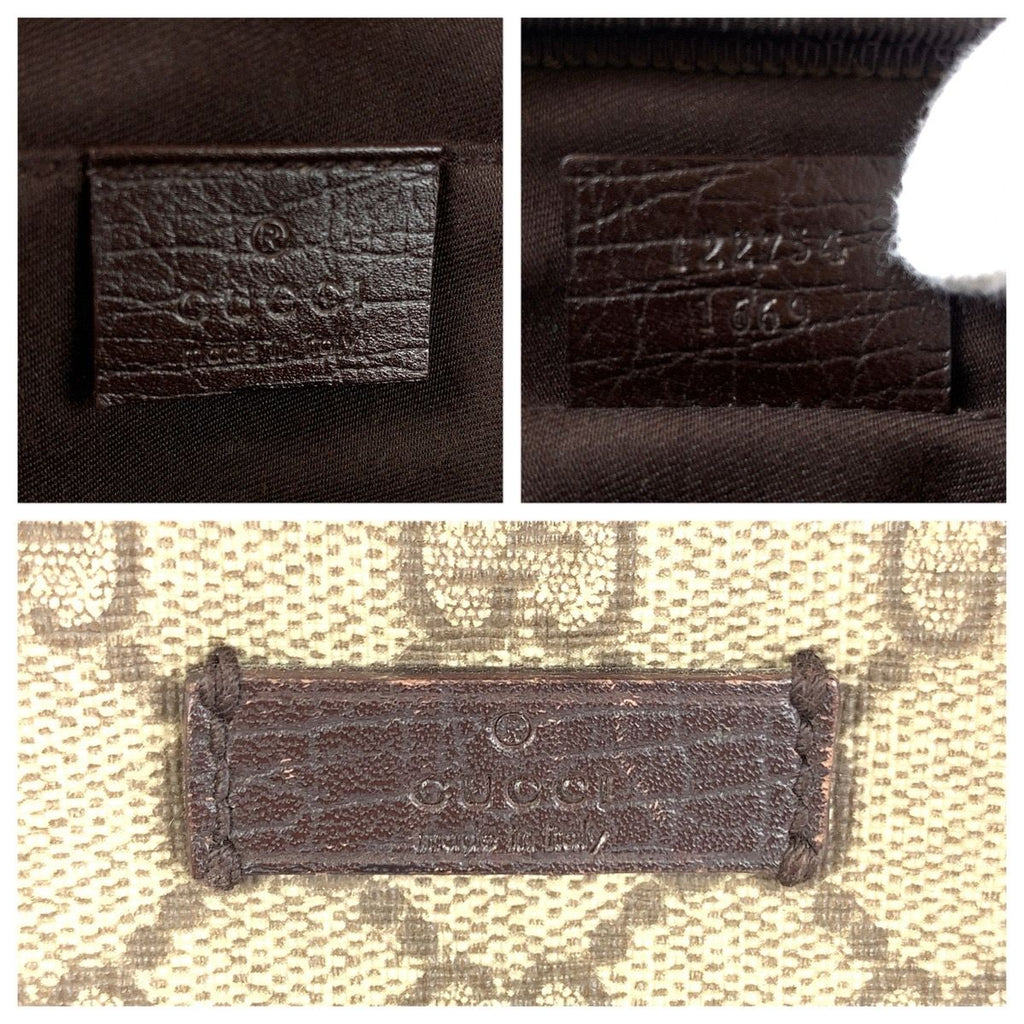 Gucci Beige Brown GG Supreme Canvas Leather Shoulder Bag Pochette — view 4