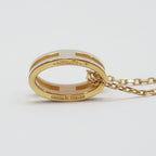 Hermes Necklace Pop H Brown Glace Yellow Gold H Logo Regular Pendant — view 3