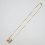 Hermes Necklace Pop H Brown Glace Yellow Gold H Logo Regular Pendant — view 6