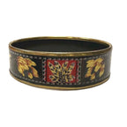 Hermes Enamel Brazil GM Cloisonne Bangle Bracelet Black Gold — view 2