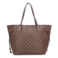 Louis Vuitton Neverfull MM Damier Tote Bag Canvas Brown