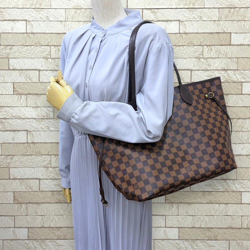 Louis Vuitton Neverfull MM Damier Tote Bag Canvas Brown — view 2