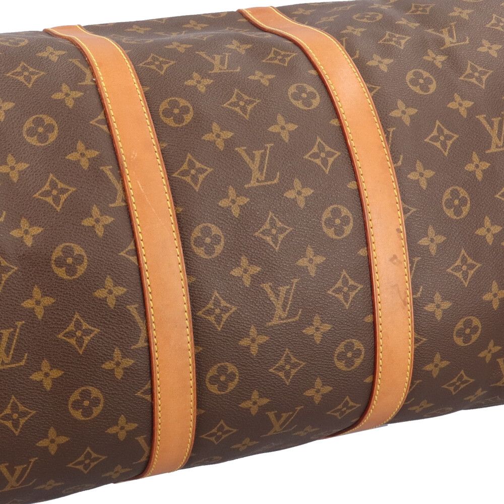 Louis Vuitton Keepall 55 Monogram Handbag Canvas Brown — view 7