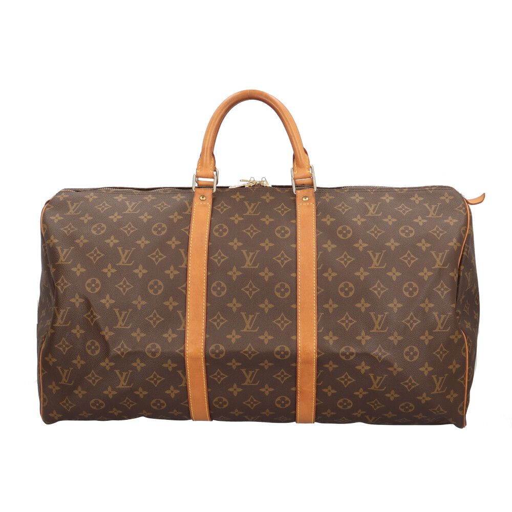 Louis Vuitton Keepall 55 Monogram Handbag Canvas Brown