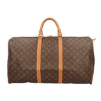 Louis Vuitton Keepall 55 Monogram Handbag Canvas Brown
