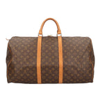 Louis Vuitton Keepall 55 Monogram Handbag Canvas Brown — view 3