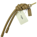 Fendi Knot Charm Key Holder Key Ring Beige Gold