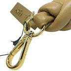 Fendi Knot Charm Key Holder Key Ring Beige Gold — view 3