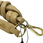 Fendi Knot Charm Key Holder Key Ring Beige Gold — view 4